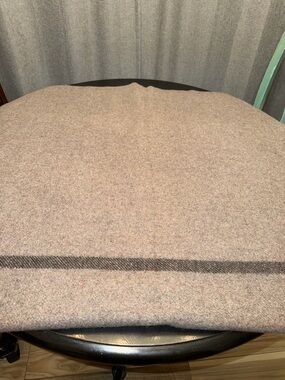 Beige 100%Wool Canadian Camp Blanket